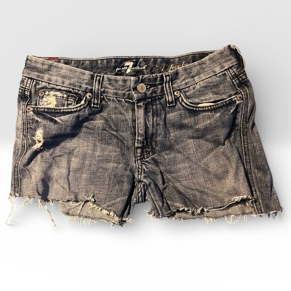 Y2K 7 For All Mankind Women's Size 4 100% Cotton Jean Shorts Festival Wear